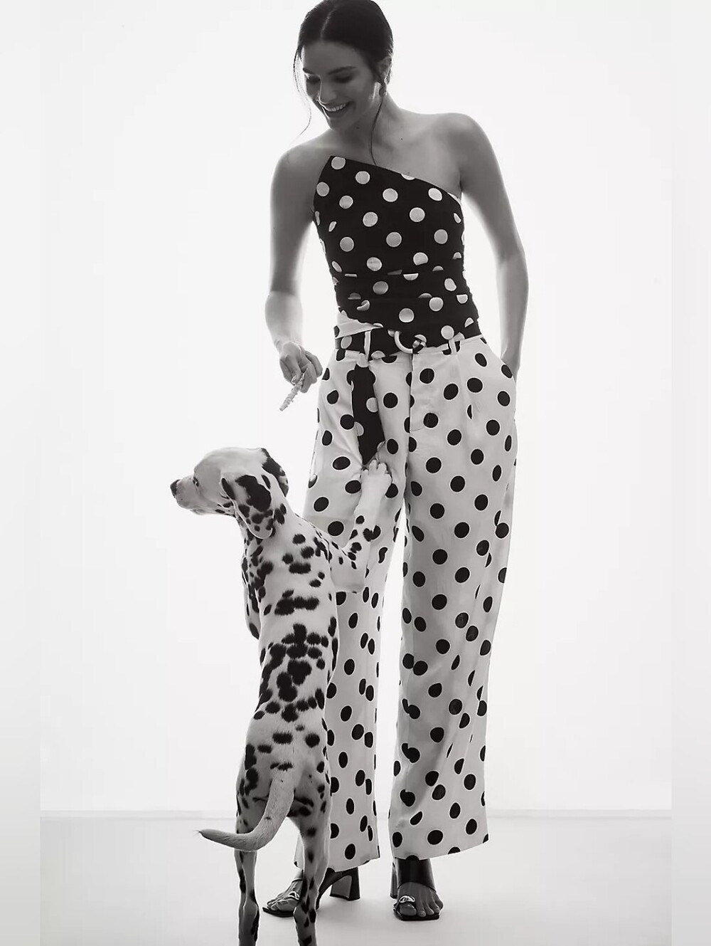 NWOT Siempre Anthropologie Polka-Dot Pants - Picture 4 of 4